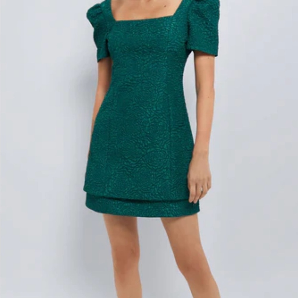 Your Easter/Passover weekend Dress!  
Teal Puff Sleeve Mini Dress